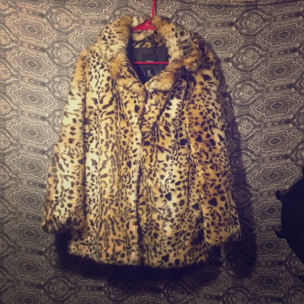 Leopard fur jacket.